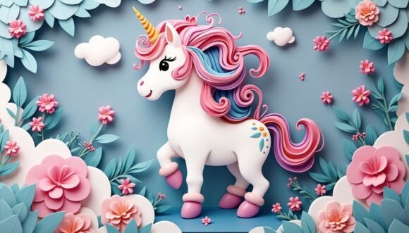 Baroque Kawaii Unicorn with Swirly Mane: A Designer's Deep Dive