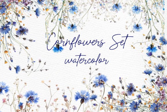Blue Flowers Clipart: Watercolor Beauty for Your Designs