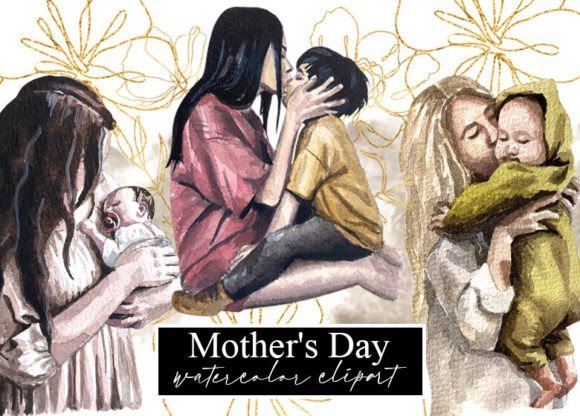 Capturing Maternal Love with Watercolor Clipart