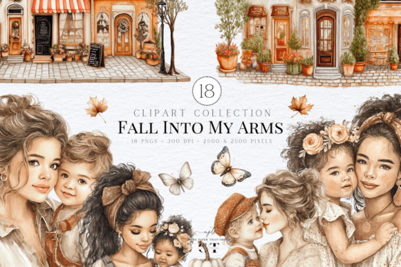 Embrace Autumn's Charm with Fall into My Arms Clipart