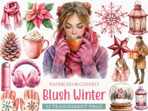 Embracing the Frost: The Charm of Blush Winter Clipart