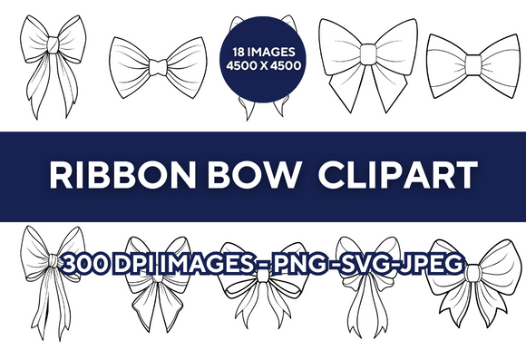 Ribbon Bow Outline SVG Bundle Clipart V2: Elevate Your Designs