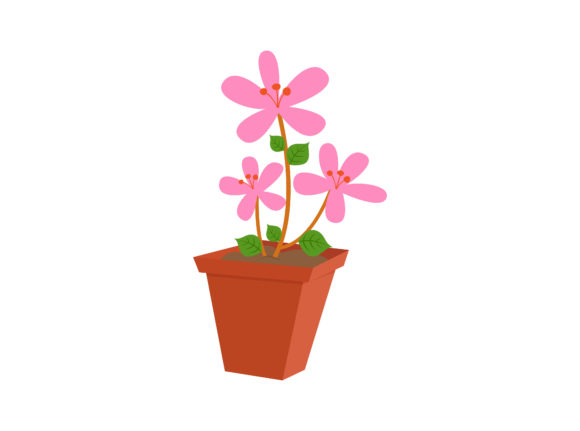 Spring Pink Flower Pot Vector: A Fresh Asset for Designers