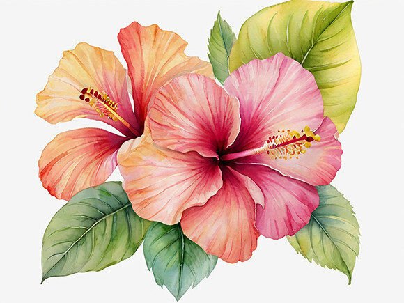 Watercolor Hibiscus Flower: A Fresh Take on Floral Design Assets