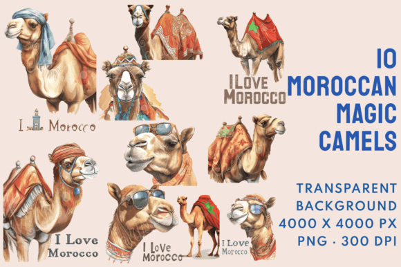 Watercolor Morocco Camel Clip Art Bundle: A Creative Asset